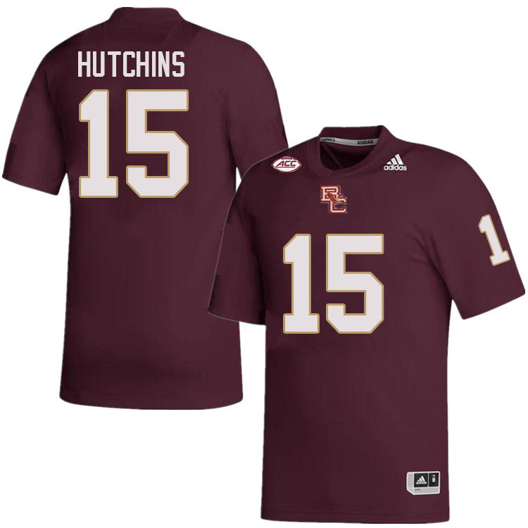 Boston College Eagles #15 Quintayvious Hutchins College Football Jerseys Stitched-Maroon